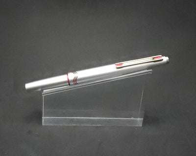 Platinum Silver & Red Pocket Fountain Pen 22K Gold F Nib