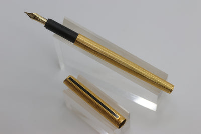 Dunhill Slimline Gold Fountain Pen 14K Gold F Nib