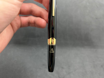 Platinum Black & Gold Pocket Fountain Pen 18K Gold EF Nib