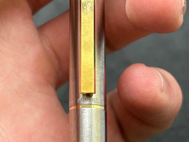 Dunhill Gemline Stainless Steel Fountain Pen 14K Gold F Nib