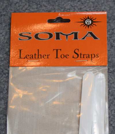 Soma Leather Toe Straps - White
