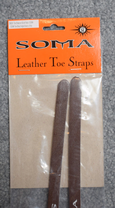 Soma Leather Toe Straps w/Buckle Pad - Brown