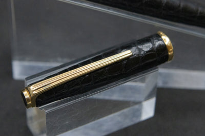 Platinum Black Lizard Leather Fountain Pen 18k F Nib