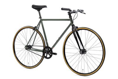 State Bicycle Co. - 4130 -  Army Green - Riser Bars - "Lo-Pro" Wheels - Single Speed / Fixed