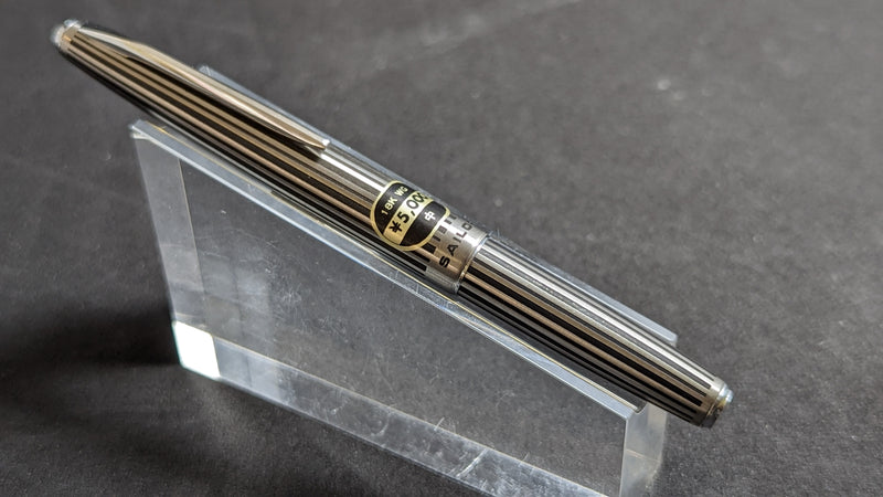 Sailor Steel Black Stripe NOS Pocket Fountain Pen 18k WG Sailor 