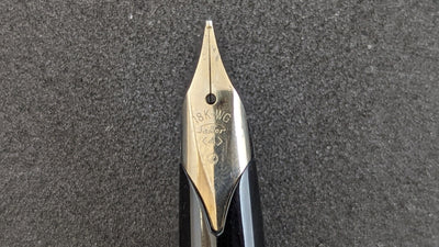 Sailor Steel Black Stripe NOS Pocket Fountain Pen 18k WG Sailor #4 Nib